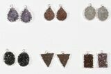 Lot: Druzy Quartz Pendants/Earrings - Pairs #84067-2